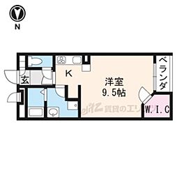 レオネクスト園部木崎町 1Kの間取図画像