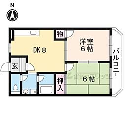カストルム 2DKの間取図画像