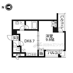 グラシオン西陣 1DKの間取図画像