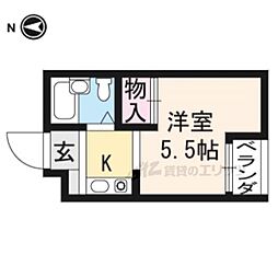 プラネシア中立売 ワンルームの間取図画像