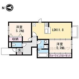 セジュール・ヒロ 2LDKの間取図画像