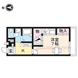 レオパレスコーポラス山本 1Kの間取図画像
