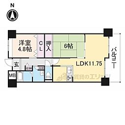 クラウンハイム千代川 2LDKの間取図画像