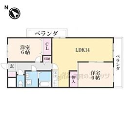 SYグランドビル 2LDKの間取図画像