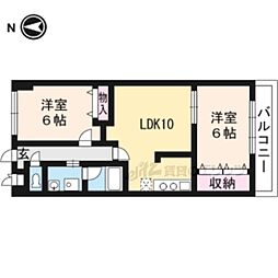 Uresidence二条城 2LDKの間取図画像