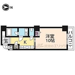 モンヴェール烏丸御池 1Kの間取図画像