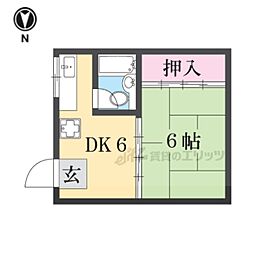 マンション松原 1DKの間取図画像