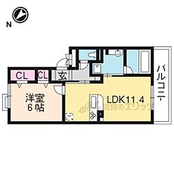 ラカーザドルチェ 1LDKの間取図画像