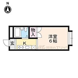 パインヒルハイツ ワンルームの間取図画像