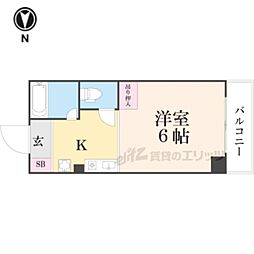 サーシャ西陣 1Kの間取図画像
