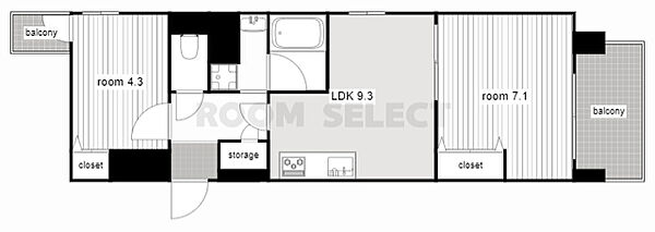 プレサンス丸の内フォート 1302｜愛知県名古屋市中区丸の内３丁目(賃貸マンション2LDK・13階・48.54㎡)の写真 その2