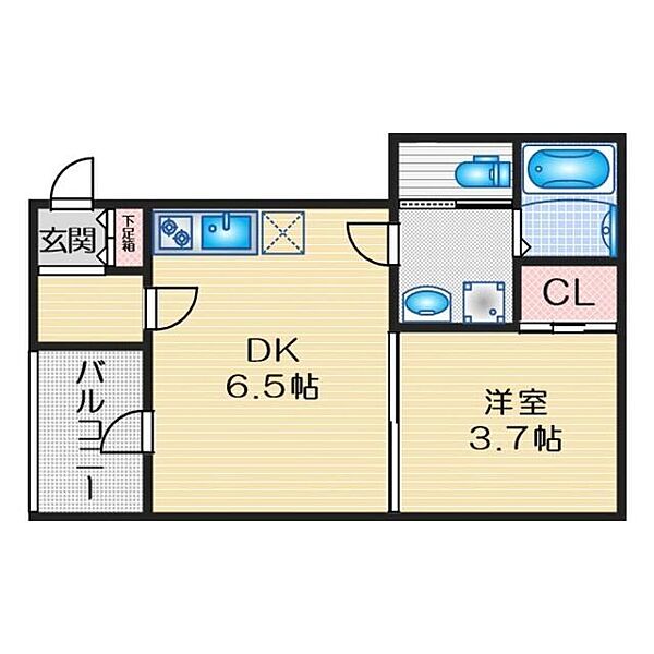 フラワーコーポ 301｜愛知県名古屋市中川区西日置２丁目(賃貸アパート1DK・3階・26.58㎡)の写真 その2