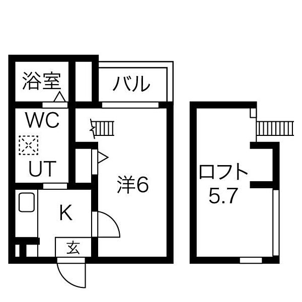 アペラシオン 203｜愛知県名古屋市中川区中島新町１丁目(賃貸アパート1K・2階・21.91㎡)の写真 その2