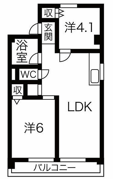 Court八家 4A｜愛知県名古屋市中川区八家町２丁目(賃貸マンション2LDK・3階・43.29㎡)の写真 その2