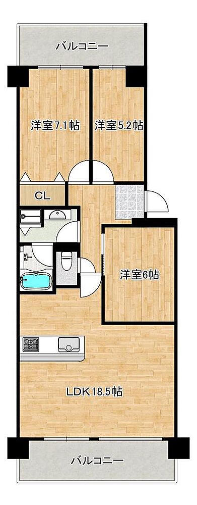 3LDK 間取り