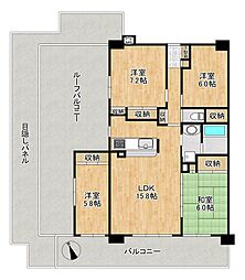 ライオンズマンション万代東 4LDKの間取図画像