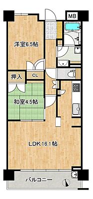 間取り パークシティ堺東タワーズブライト 7階/-