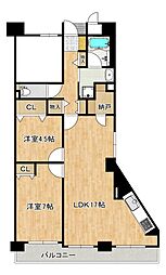 ファミールハイツ上野芝3番館 2SLDKの間取図画像