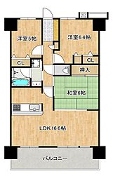 フェアコート北花田 3LDKの間取図画像
