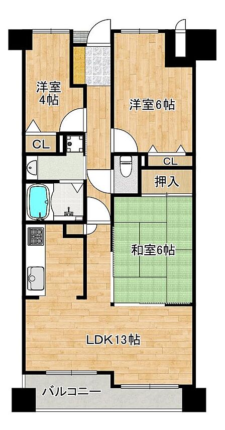 3LDK 間取り