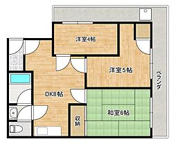 ヤマトビル 3DKの間取図画像