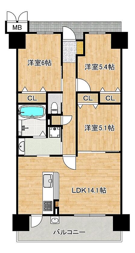 【南西向き日当り良好】明るいお住まいですよ!家族の笑顔も増えそうですね!