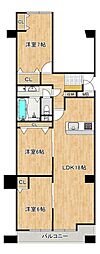 かもめ第1コーポ13号棟 3LDKの間取図画像