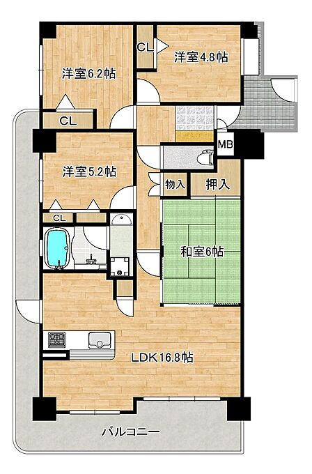 【広々4LDK】子供部屋や趣味のお部屋も作れますね!是非現地にてご確認ください♪