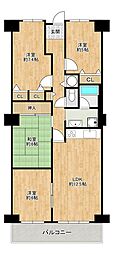岸和田コーポラス2号棟 4LDKの間取図画像