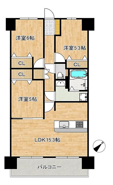 【南東向き日当り良好】たっぷりの陽光に包まれる明るい住まいに気持ちも明るくなりますね！