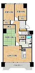 藤和さやまハイタウンB棟 3LDKの間取図画像