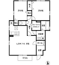 JR中央本線 荻窪駅 徒歩13分の賃貸アパート 1階2LDKの間取り