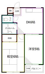 ドミエール・善福寺 2DKの間取図画像