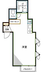アミュゼール ワンルームの間取図画像