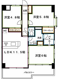 コート・イシハラ 3LDKの間取図画像