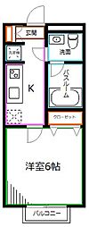 NorthGarden 1Kの間取図画像