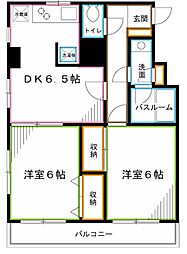 アビタシオン西荻 2DKの間取図画像
