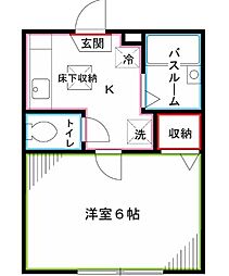 アイリスハウス 1Kの間取図画像