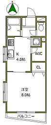 サン・ラッシオン 1DKの間取図画像