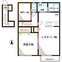 フォレストコートA 1SLDKの間取図画像