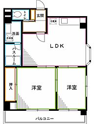 コスモ杉並 2LDKの間取図画像