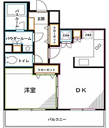 ドゥーエ阿佐ヶ谷 1DKの間取図画像