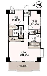 藤和シティコープ高崎 2LDKの間取図画像