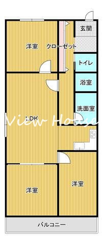 ■ご家族2人や単身世帯に使いやすい3DKの間取り♪全室フローリング仕様でお掃除ラクラク♪