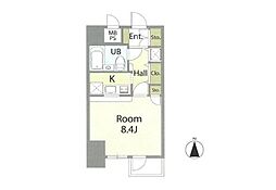 日神パレステージ西麻布 1Kの間取図画像