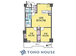 朝日江戸川橋マンション 2LDKの間取図画像