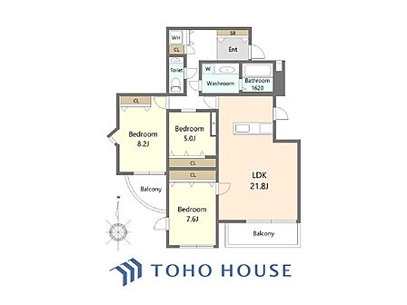 【house the light is illuminat】採光と風 家事導線も比較的良好で、風通しの良さで過ごしやすい麗(うら)らかな気分にさせてくれるリビング