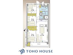 三鷹ナショナルコート 3LDKの間取図画像