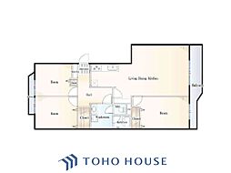 UR都市機構前野町ハイツ2号棟 3LDKの間取図画像