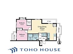 マートルコート中野六丁目 2LDKの間取図画像